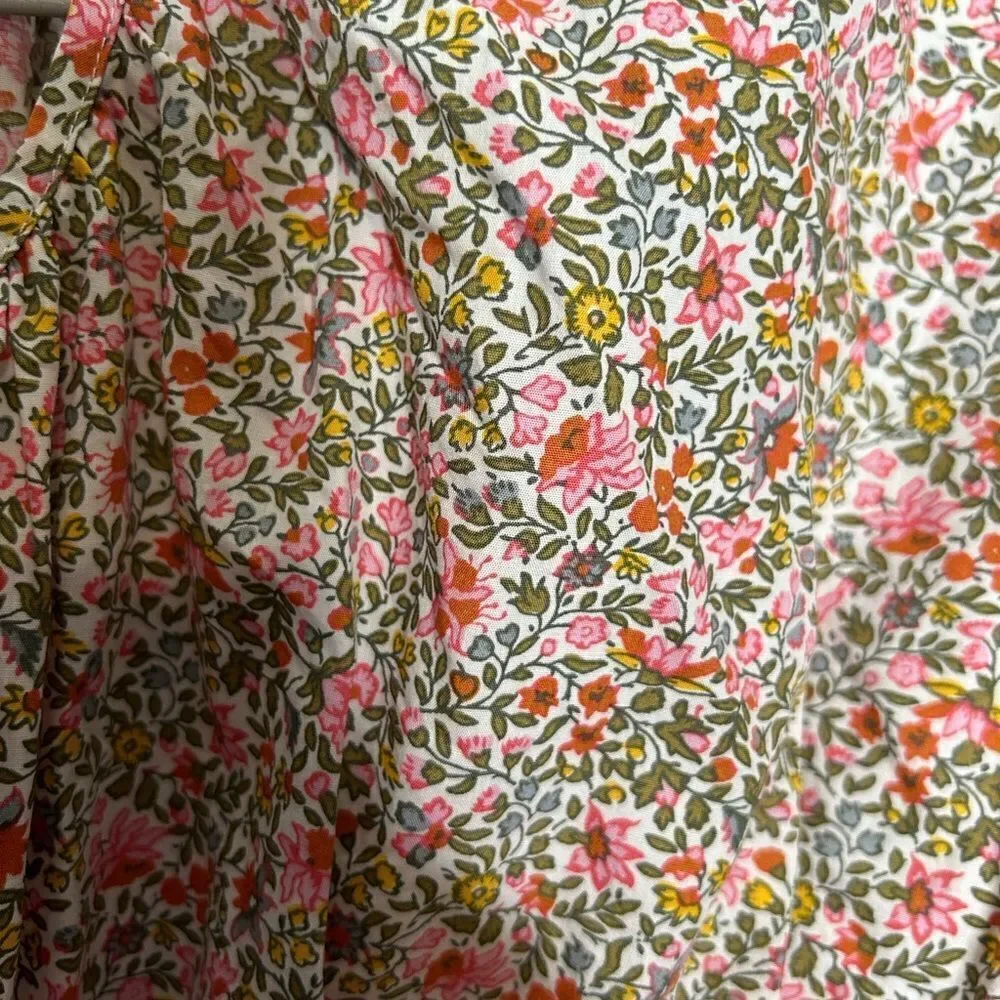 J.Crew Cinched-waist puff-sleeve dress in scattered blooms